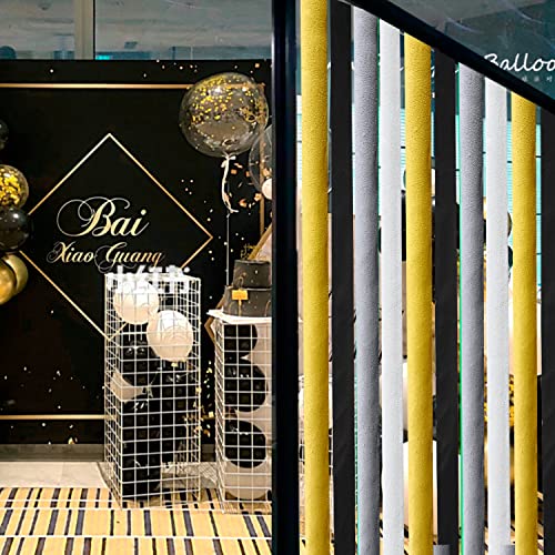 Yssai Crepe Paper Streamers 8 Rolls 656Ft Tassels Streamer Silver White Black And Gold Party Streamers Garland Hanging Backdrops Decorations For Birthday Wedding Graduation Baby Shower Party Decor #TOP4