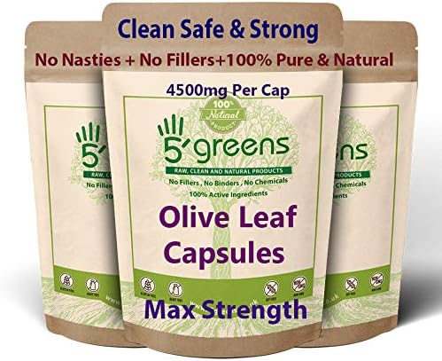 Olive Leaf Extract (Non-GMO) Super Strength: 40% Oleuropein - 450mg 10:1 Strength Equivalent to 4500mg per Capsule - Vegetarian - No Oil -120 Capsules