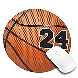 Mouse Pad No 24 Basketball Mouse Pads for Desk with Non-Slip Rubber Base Office Computer Round Mousepad Mouse Mat for Home Office Desk Accessories