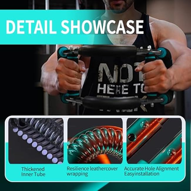 Twister Arm Trainer,Adjustable 66-110lbs Chest Workout Equipment for Men & Women,Ergonomic Home Gym Strength Trainer with Anti-Slip Handles & Carry Bag