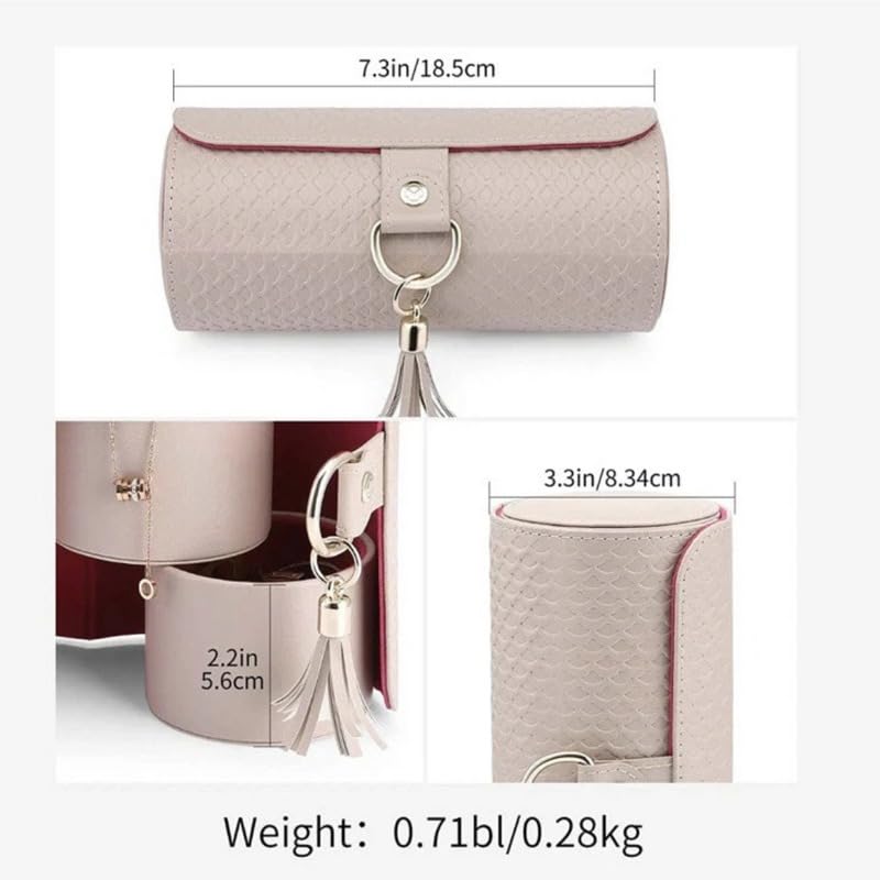 Image of Homero 3-Layer Foldable Jewellery Organizer Box for Women | Portable Travel Jewellery Case with Rotating Storage | PU Leather Jewellery Storage Box for Rings, Earrings & Necklaces