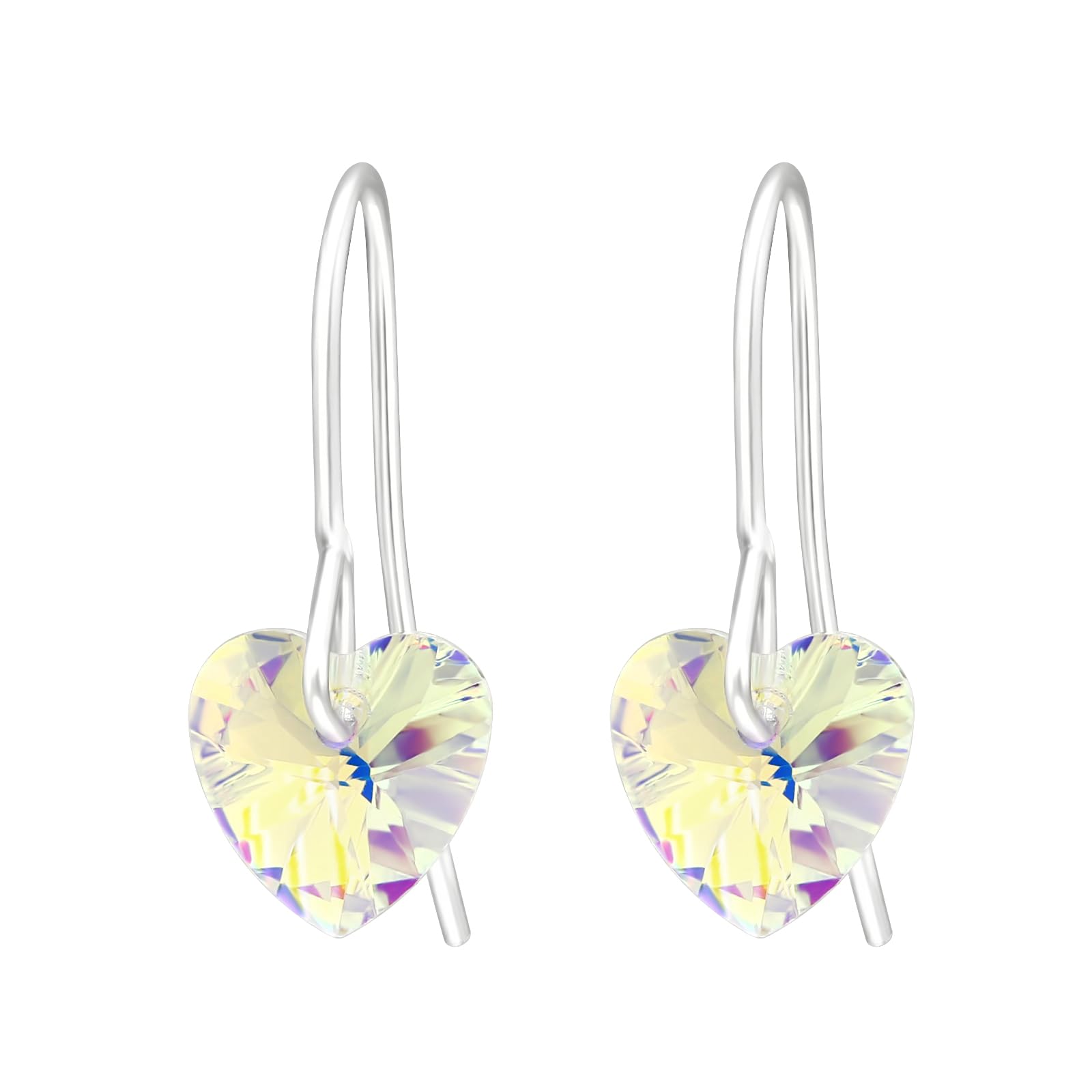 Via Mazzini 92.5-925 Sterling Silver Crystals from Swarovski® Heart Earrings For Women And Girls Pure Silver (ER0443) (B00QKHWOOW) Amazon Price History, Amazon Price Tracker