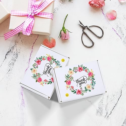 Image of RLAVBL 8x5.5x1.6 Shipping Boxes Set of 25, White Corrugated Cardboard Box for Packing, Mailing, Business