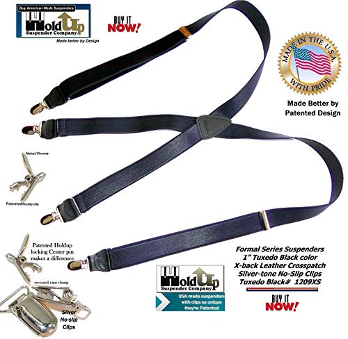 Image of Hold-Up Formal Series Men's X & Y-Back Suspenders with No-Slip Clips