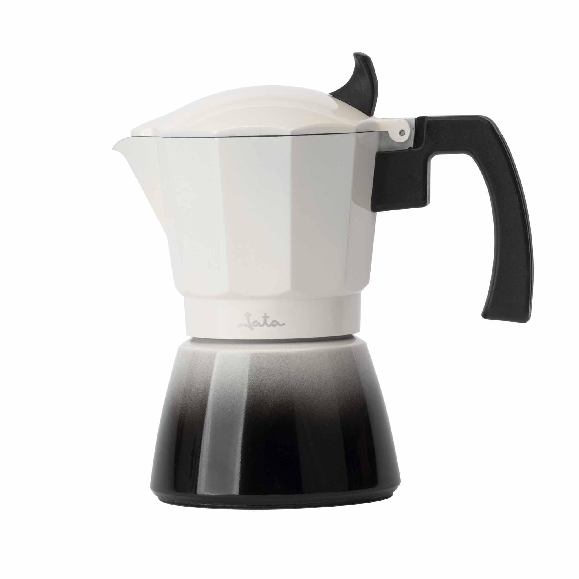 Jata Hogar HCAF2406 - Cafetera Italiana 6 Tazas para Inducción, Moka de Aluminio, Apta para Todo Tipo de Cocinas, Mango Ergonómico, Café Espresso Tradicional