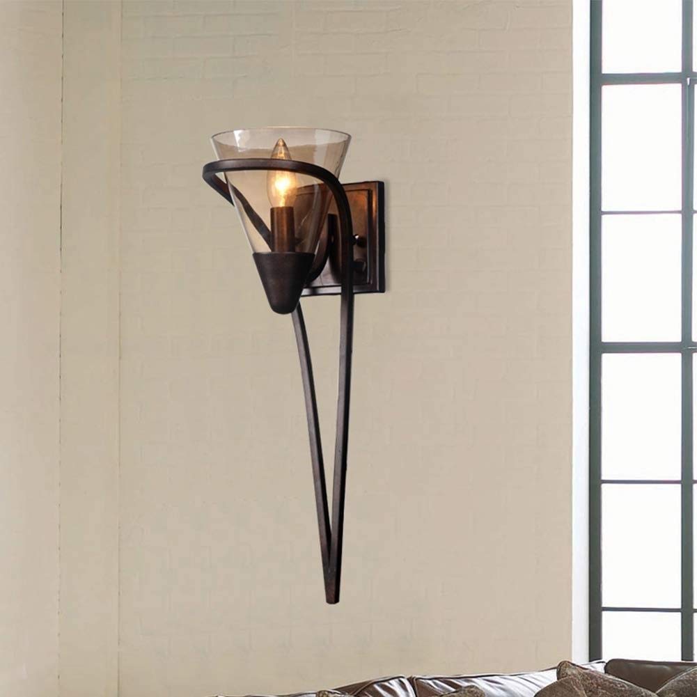 Lampada da Parete per Soggiorno di Campagna Americana per Il Tempo Libero, retrò Pastorale Europea, Semplice, Ristorante, Camera da Letto, Studio, Bar, Lampada da Parete in Vetro, Comodino, Parete,