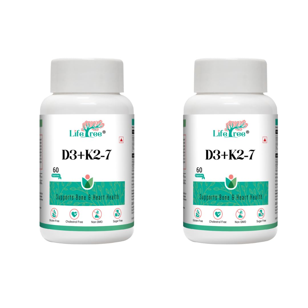 LifeTree D3+K2-7 Supplement | Supports Stronger Immunity & Bone & Heart Health | Healthy Heart For Men And Women - 120 Veg Capsule (Pack of 2) (B0BNSR1RRR) Amazon Price History, Amazon Price Tracker