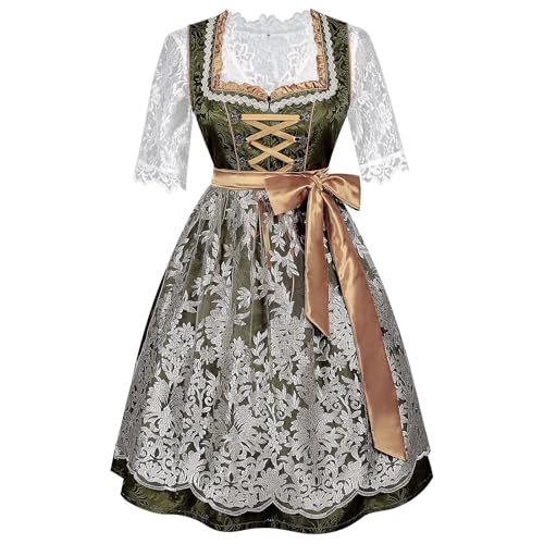 uxxnjfg Oktoberfest Damen Outfit Blusen Dirndl Grosse Grössen Lang Trachtenkleid Mädchen Dirndelkleider Günstig Große Größen Trachtenmieder Trachten Oktoberfest Kleidung Dirndl Kleid Trachtenmode XL
