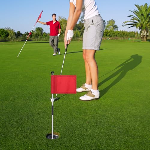 PATIKIL 7 x 5 Zoll Golf Flagge, 6 Stück 420D Nylon Mini Garten Pin Flaggen Tragbare Zielflagge mit Röhre für den Außen- und Innenbereich, Blau