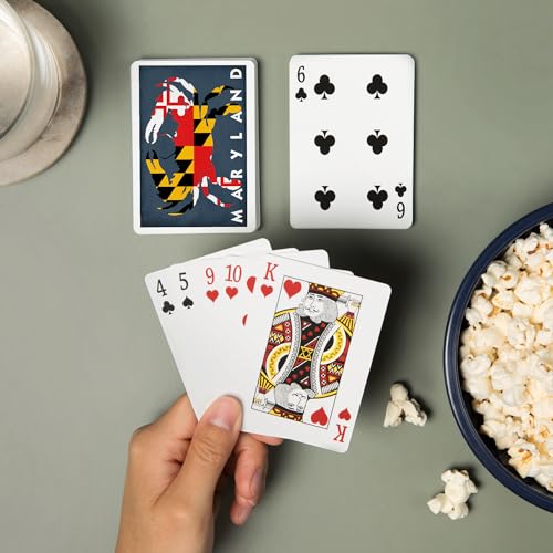 Lantern Press Maryland, Crab Flag, 52 naipes poker miniatura 2