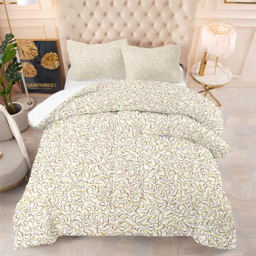 Edredon Cama 150 Patrón Beige Estampado Bedding Edredón Nórdico 220X240 Cm, Edredón De Fibra 200Gr/M²,Transpirable Colcha De Microfibra para Todas Las Estaciones