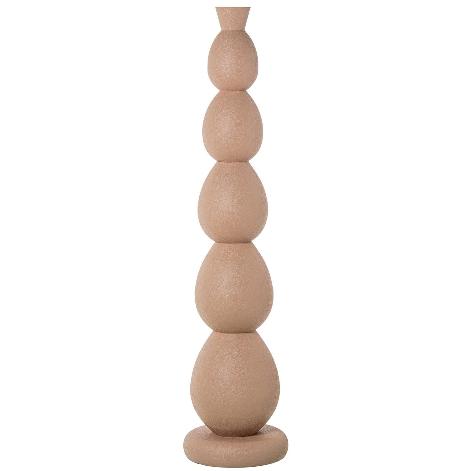 Vase de sol en métal rose mat pour sublimer les pampas du salon
