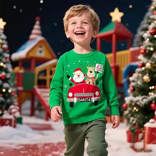 Kids Boys Christmas Sweatshirt Crewnec Size 3-5T3