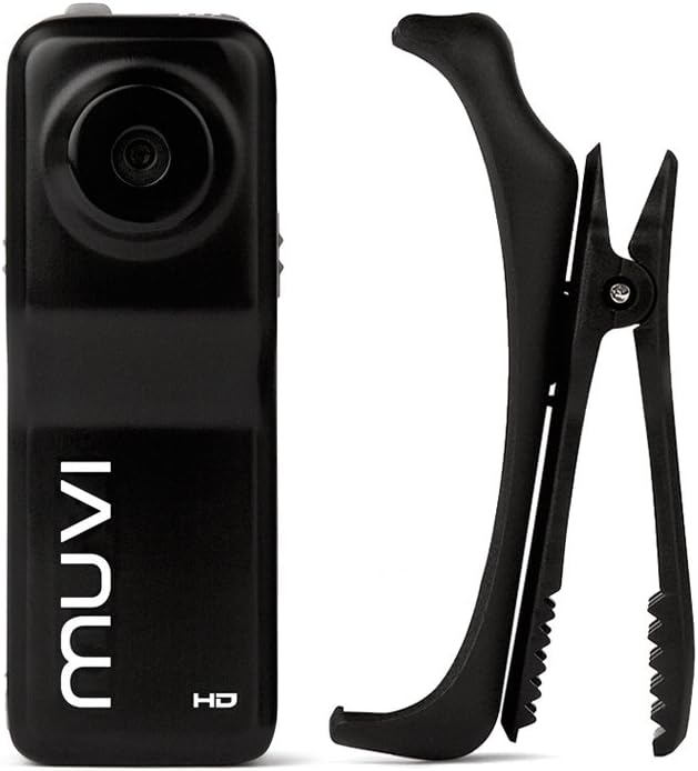 Veho Muvi HD10X Micro Camcorder | HD | Handsfree | Body Worn | Action Camera | 8GB microSD Card | 1080p30 - Black (VCC-003-MUVI-1080)