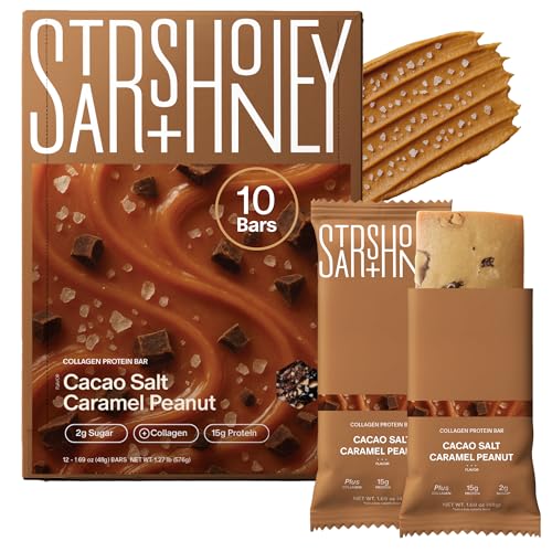 Stars + Honey Protein Bars- Cacao Salt Caramel Peanut,15g Protein,