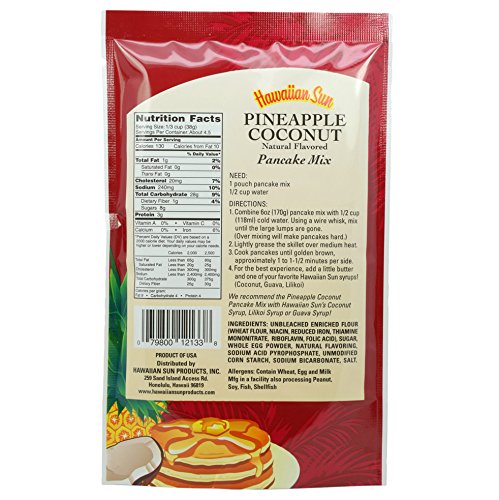 Miniatura 3 de Hawaiian Sun Mezcla de panqueques de piña y coco, 6 onzas (paquete de 3)