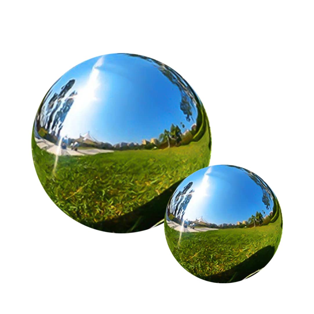 Statues de Jardin, baule à Regard en Acier Inoxydable Miroir de Globe en Acier Inoxydable Miroir polir Boule de Jardin réfléchissant 6 pcs Style 1, Boule Creux