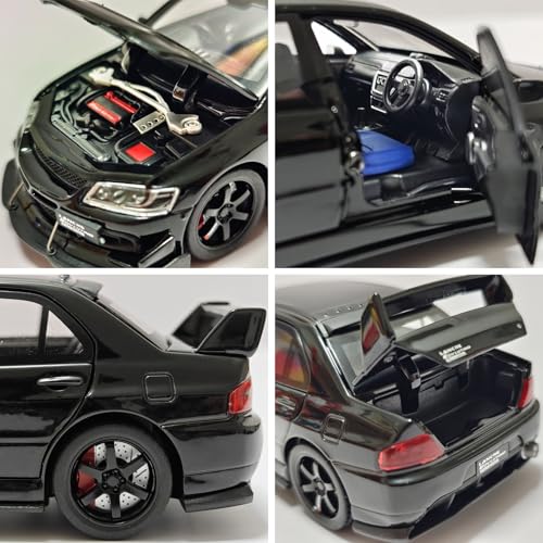 Modelo escala 1:32 Coche Lancer Evolution IX negro miniatura 4
