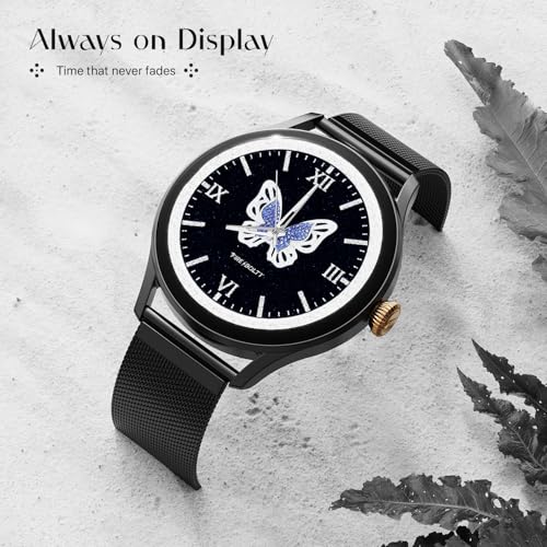 Image of Fire-Boltt Glitz Women Smart Watch with 1.19 inch AMOLED Display, Bluetooth Calling, Rotating Crown, Always On Display, 1000 Nits Brightness, IP68 Waterproof Midnight Onyx