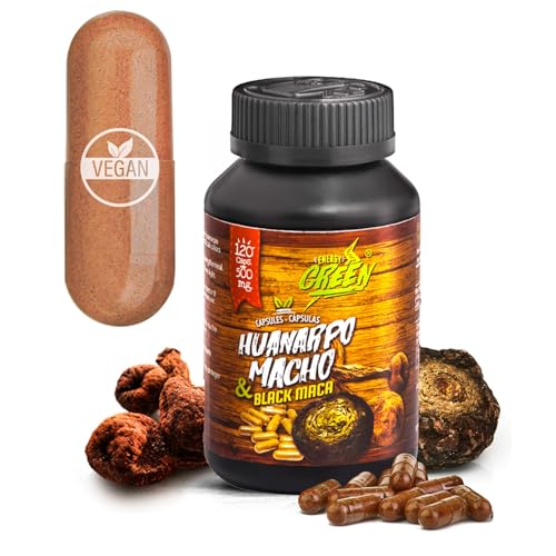 Black Maca Root and Huanarpo Macho Capsules l 100% Natural Energizer and Booster l Immune Support for Men (1500mg per Serving) l Male Health supplenent l Amazon Andes