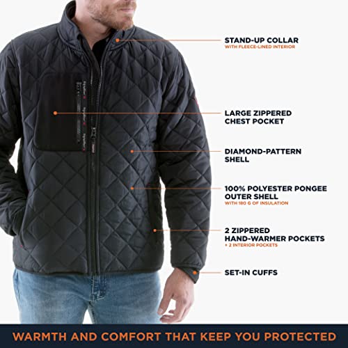 RefrigiWear Diamond Quilted Insulated Jacket with Fleece Lined Collar3