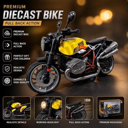 Image of Pull Back Bike Toy for Kids| Wonderful Design and Bold Looks. | Miniature Scaled Models Toy CAR (Colour AS Available) -1