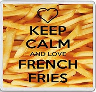 Keep Calm and Love French Fries - Large Square Acrylic Coaster