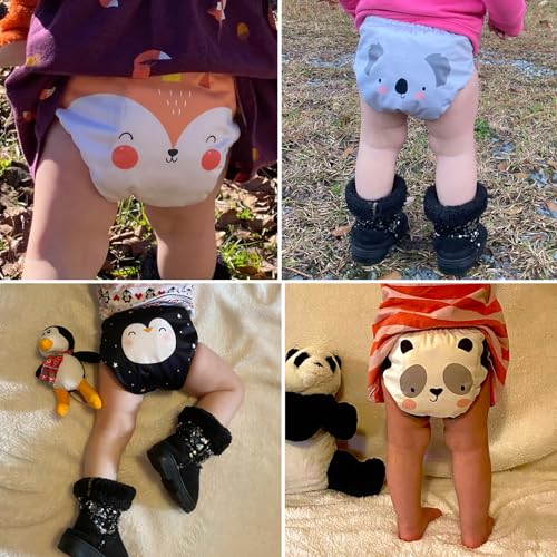 Mama Koala 3.0 Pocket Cloth Diapers for Babies with AWJ Lining, 6 Pack with 6 5-Layer Natural Cloth Diaper Inserts - Reusable and Washable Pocket Diapers(A-Love Animals) by Mama Koala - Image 2