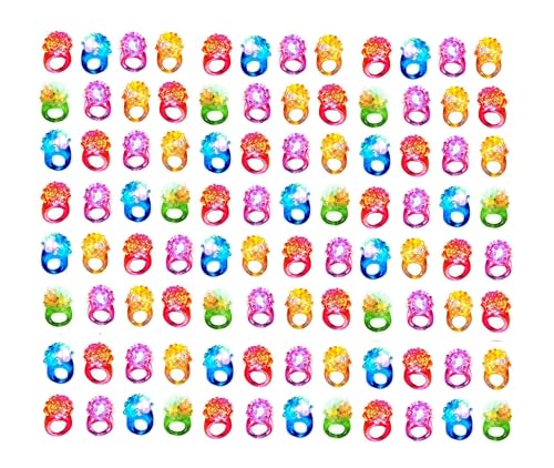 C&H Solutions Novelty 96 ct Flashing LED Bumpy Rings Blinking Soft Jelly Glow By C&H® by C&H Solutions - Image 4