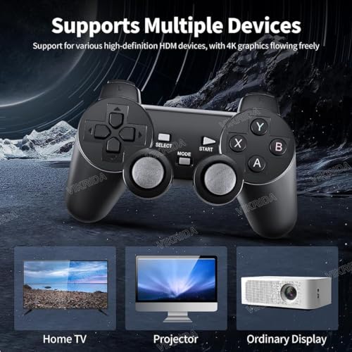 VikriDA Wireless Retro 24000+Games Built-in Supports Multiple Devices in 4K Ultra HD - Plug & Play Video TV Game - 64GB TF Card, 9 Emulators Toy for Kids 4 51iGOdEsUkL