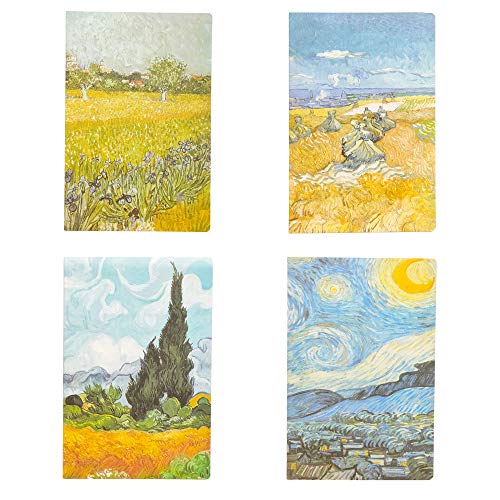 12Pcs A5 Creative Artists Notebooks Lined 28 Sheets College Ruled Paper Journals for Home Office Accessories, Home School Note Pads Bulk (Painting, 12)
