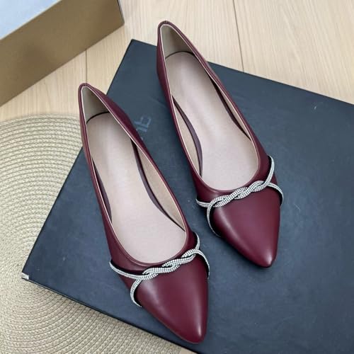 Image of Stunner Womens Flats Fashion Pointed Toe Bowknot Ballet Flats Cute Slip On Dress Flats Comfortable Party Wedding Flats2