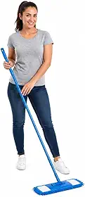Mop Flat Esfregão com Cabo Inox Telescópico Ajustável + Refil Microfibra Chenille Limpeza Prática Piso Casa