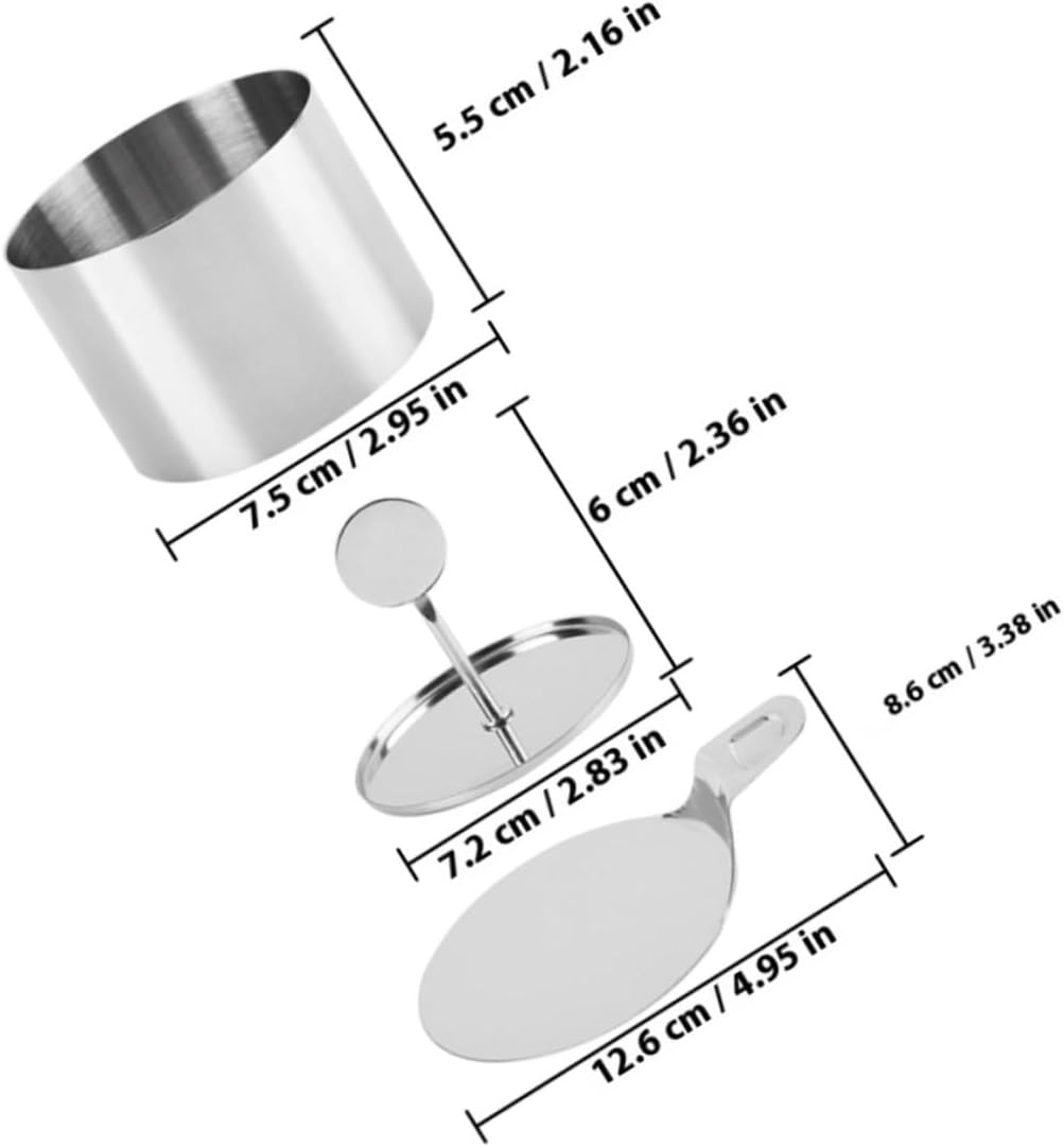Stainless Steel Cake Mold Ring Set with Pusher Plate, 8pcs Mousse Cake Collar and Biscuit Cutter for Home Baking and Pastry Decoration
