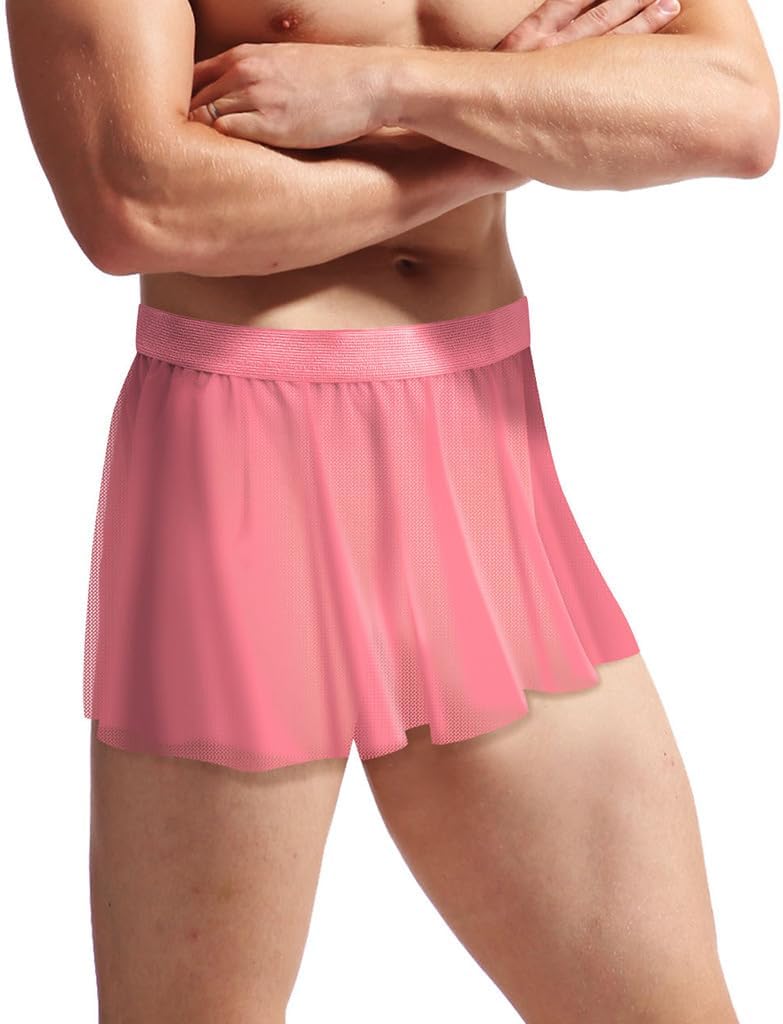 ABAFIP Sissy Skirt for Men Low Waist Sheer Micro Ruffle Pleated Crossdressing Underwear A-Line Mini Skirt - Image 7