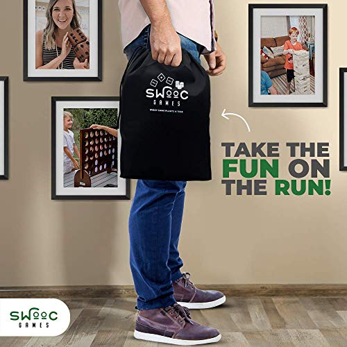 Swooc Games - Giant Right Center Left Dice Game (All Weather) With 24 Large Chips & Carry Bag - Jumbo Wooden Lawn Game - Big Backyard Game For Family - Indoor / Outdoor #TOP5