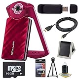 Hülle für Speicherkarte 6Ave Casio EX-TR50 Self Portrait/Selfie Digital Camera (Red) + 16GB microSD Memory Card + Micro HDMI Cable + SDHC Card USB Reader + Memory Card Wallet + Deluxe Starter Kit Bundle