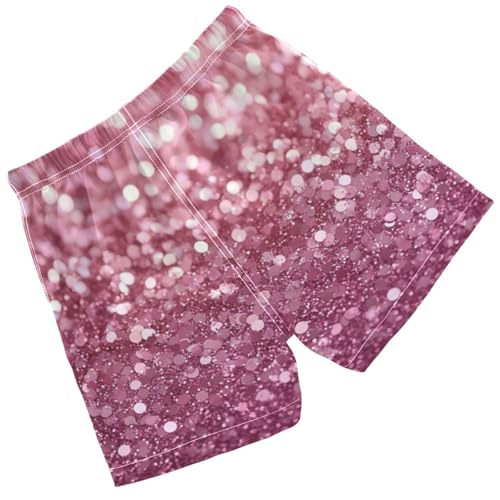 Pigsaly Boys Swim Trunks Bright Rose Pink Dusty Pink Gradient Flashing Glitter Boys Board Shorts Swimsuit Swimwear 2T2