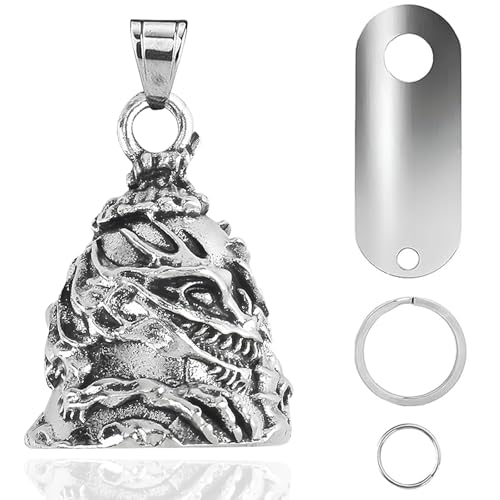 Image of vvag Motorcycle Bell Durable Guardian Angel Bell Hanger Biker Bell with Keychain Ring Motorcycle Accessories for Women