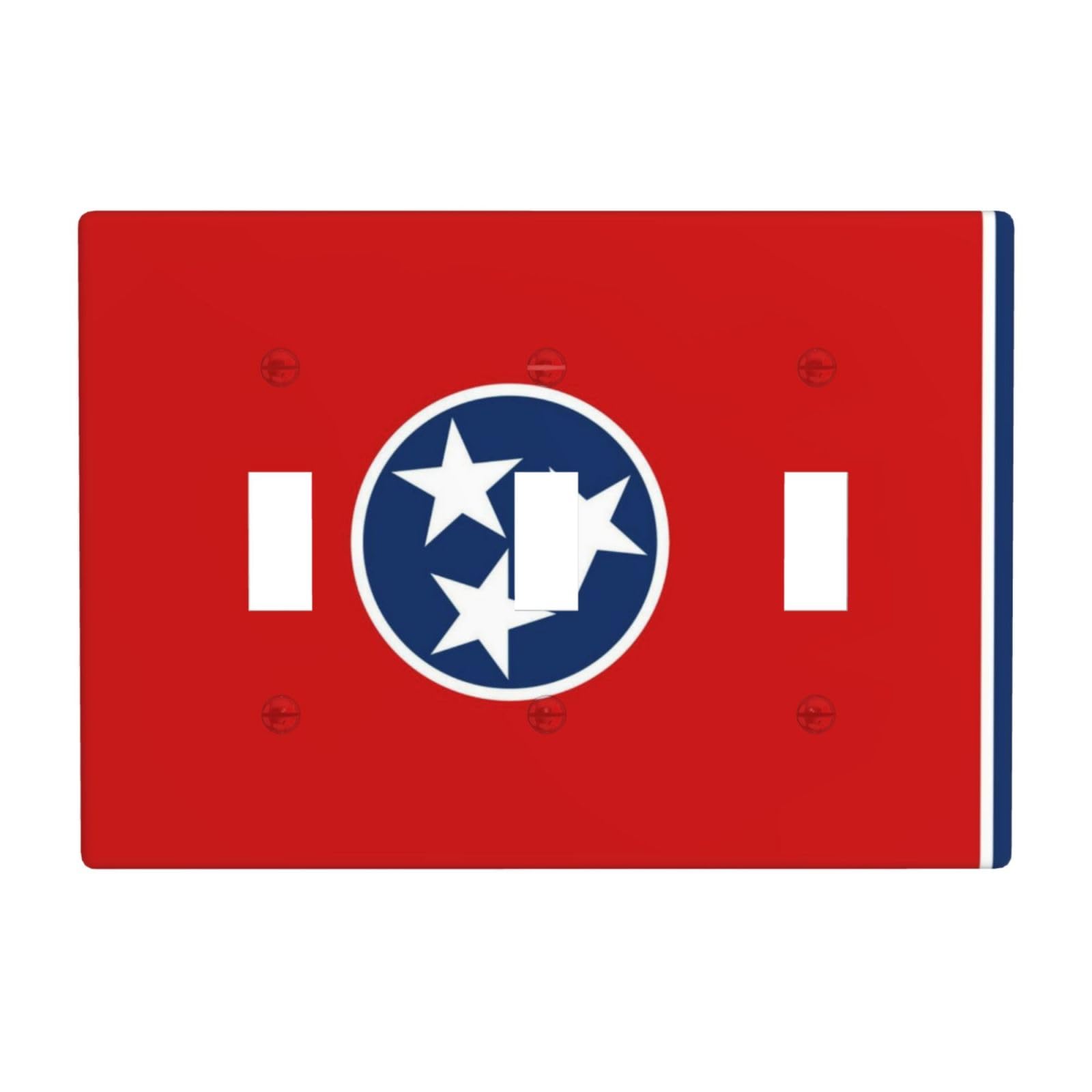 Flag of Tennessee 3 Gang Switch Plate Cover-Unbreakable Polycarbonate Wall Plate, Heat Resistant Toggle Switch Decor for Home