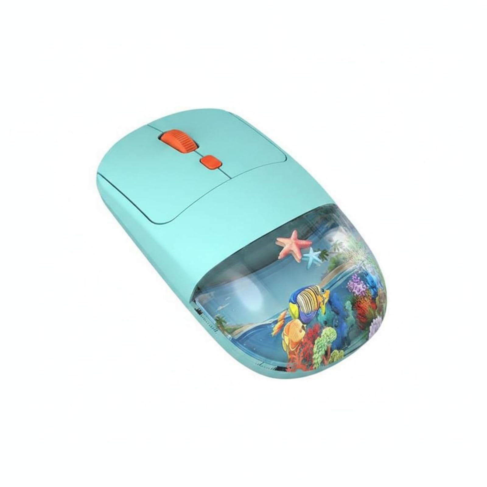 Underwater Scene Transparent Wireless Mouse Floating Decor Ergonomic Wireless Mouse Computer Accessory, Cyan|Computers/Tablets & Networking | Keyboards Mice & Pointers-image-43