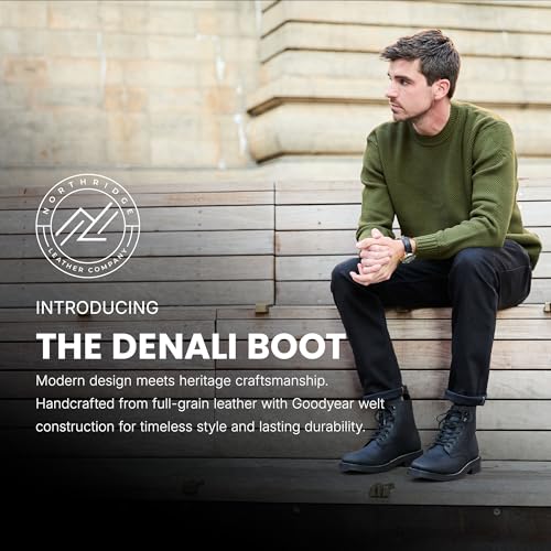 Image of Denali Men's Boot - Premium Full-Grain Leather Ankle Boot with Studded Outsole & Glove-Lined Interior