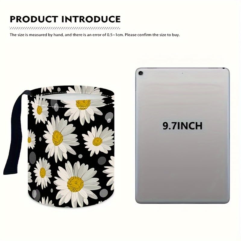 Image of Portable Reusable Waterproof Car Trash Bin, Multipurpose Vehicle Organizer, Road Trip Essentials (Daisy 2)