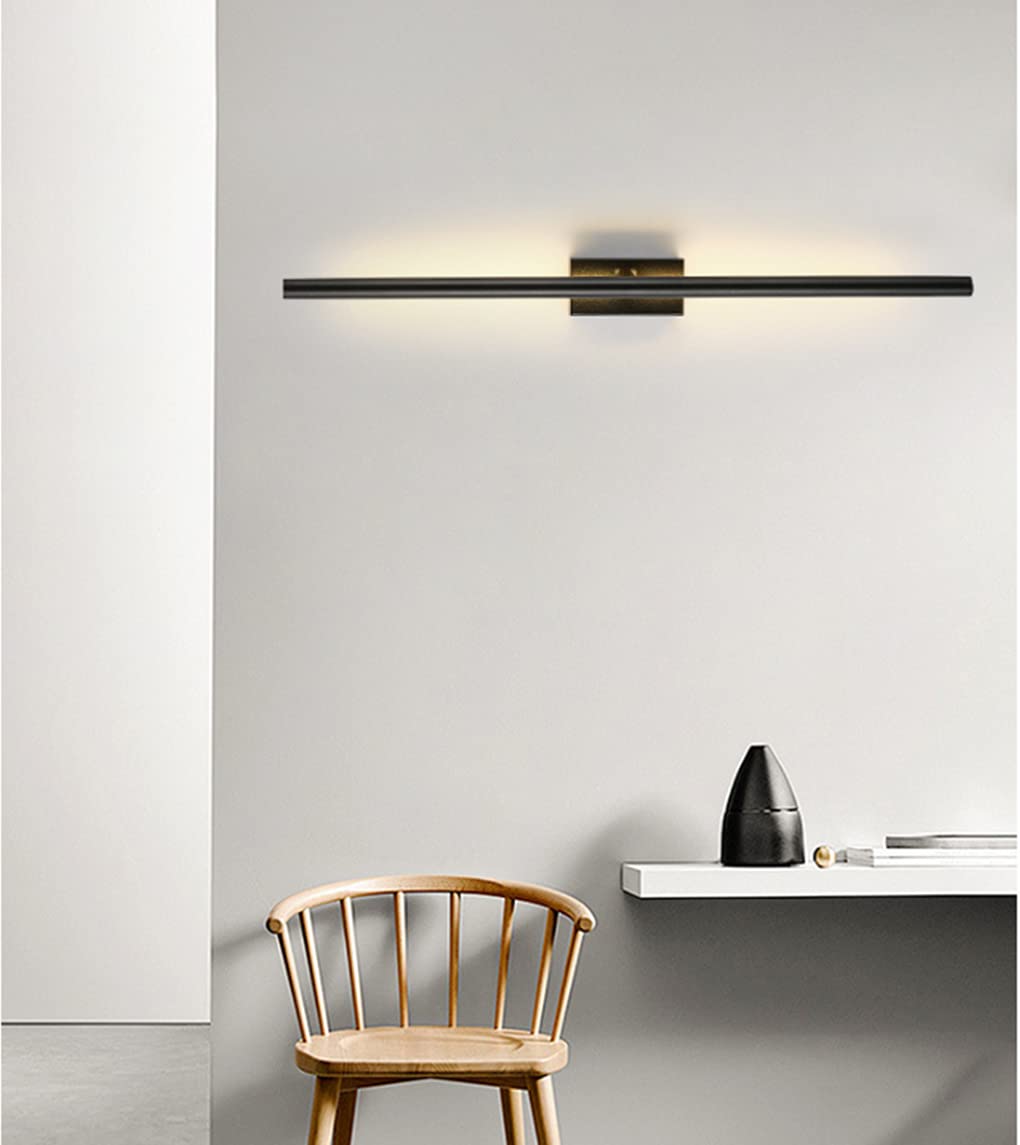 LED Dimbare Lange Wandlamp Modern Minimalisme Draaibare Wandlamp TV Muur Hang Slaapkamer Nachtlampje Woonkamer Eetkamer Studie Gang Zwart Wandverlichting Driekleurig Licht 60 cm