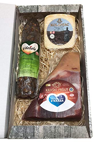 Genuss Geschenkideen aus Istrien Geschenk für Frauen mit Kraški Pršut und Pag Käse und Salami Cover