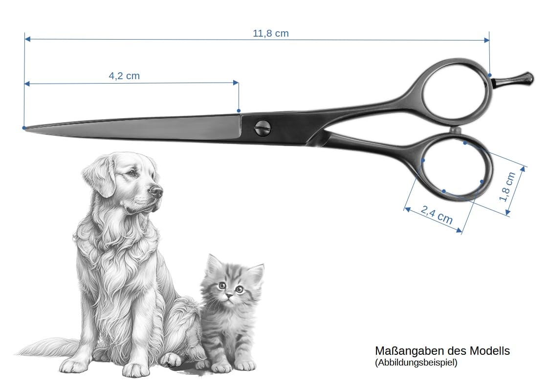 WELTMEISTER SOLINGEN scharfe, gebogene PROFI Pfotenschere Hundeschere Gesichtsschere mit abgerundeten Spitzen und einseitiger Mikroverzahnung, 5 Zoll (11,8cm) PREMIUM-QUALITÄT Made in Germany