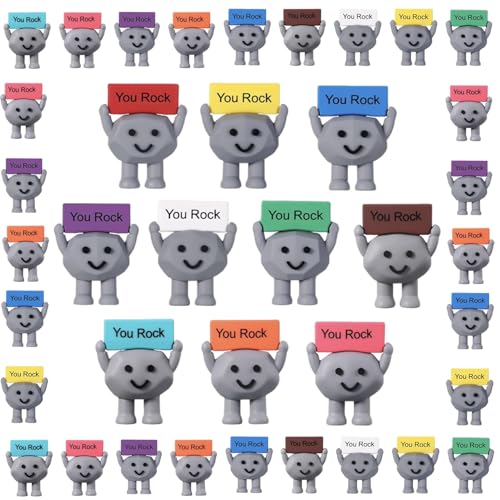 Corzeegi 50 PCS You Rock Mini Figures Little Figures for Good Luck Gifts Testing Motivation Gift for Coworkers Miniature Figurines for Staff Employee Appreciation Gifts Bulk