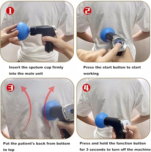 Copa de percusión eléctrica para tórax y palma de silicona, dispositivo para terapia física torácica (CPT), eliminación de moco y vibración de fascia para pacientes postrados miniatura 5