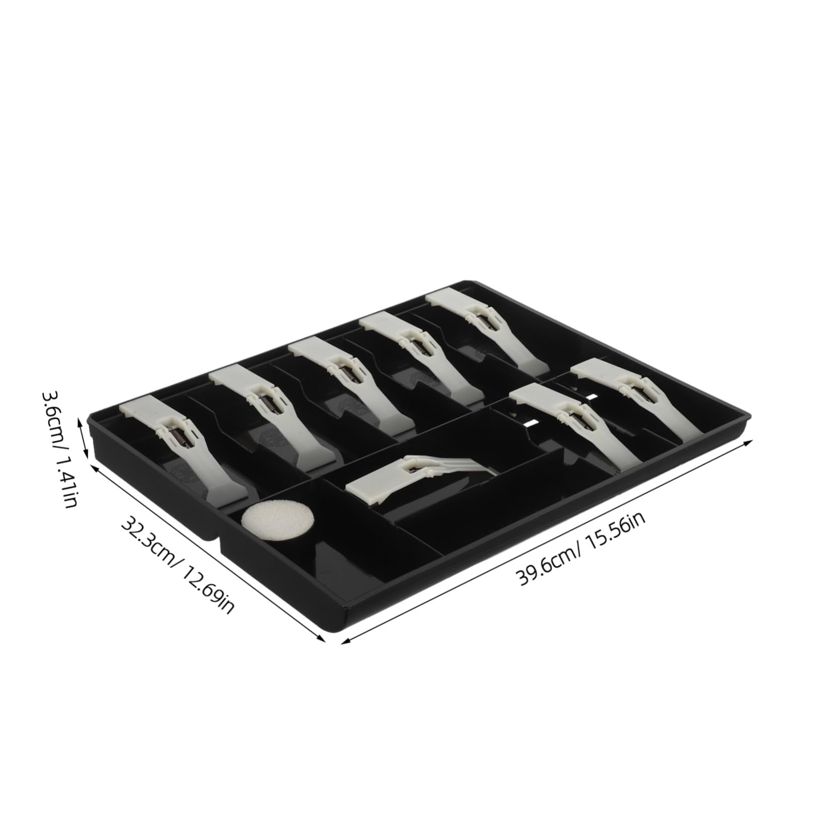 Vassoio per Contanti con Clip Organizer in Plastica per Cassa con Scomparti Vassoio Portamonete per Negozio e Supermercato