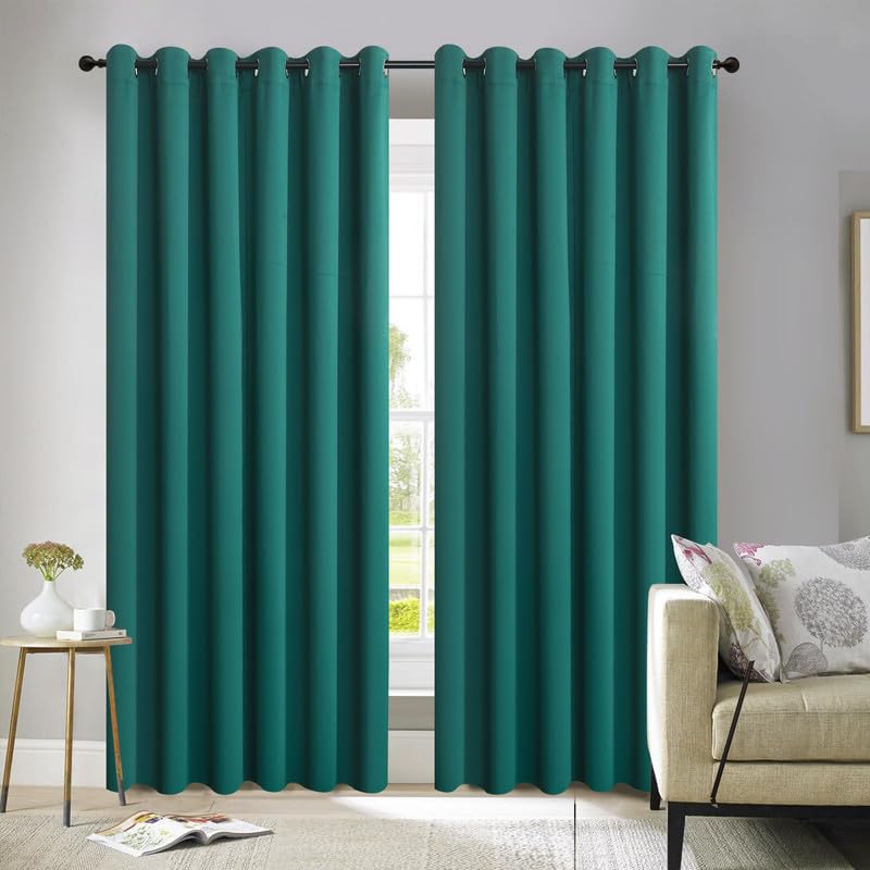 WEAVERS: Luxury Heavy Thick Semi-Blackout Curtains for Bedroom, Living Room and Office - Energy Saving Light Blocking Thermal Insulated Curtains with Eyelets Ring Top. (Forest Green - 66" x 72") โ image 1